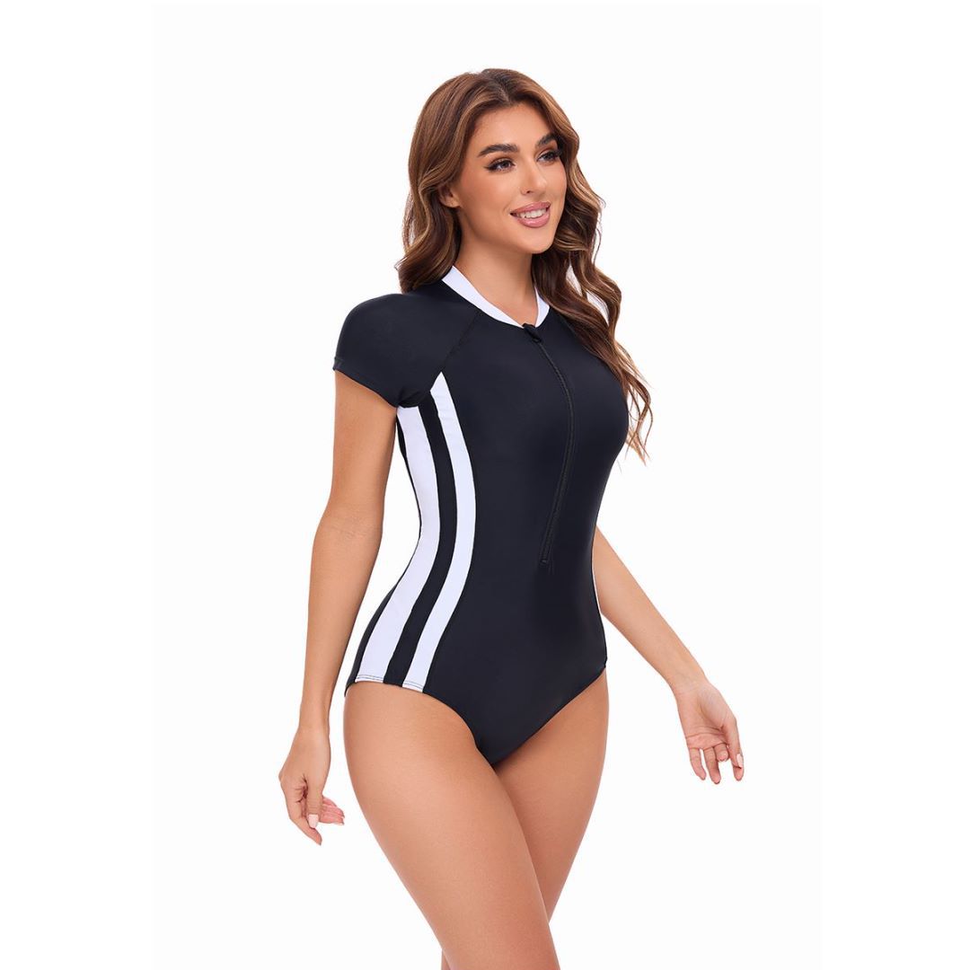 Damen Sportlicher Kurzarm Schwimmanzug Echo Archiv