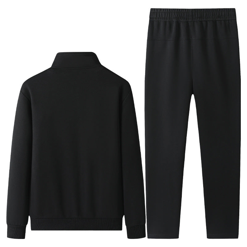 Herren Freizeit-Trainingsanzug Set mit Stehkragen Reißverschlussjacke und Jogginghose aus French Terry – Marzano