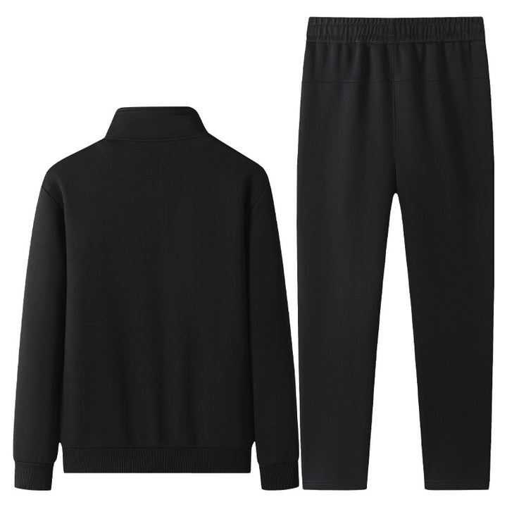 Herren Jogginganzug-Set aus Baumwollmix mit Stehkragen Reißverschlussjacke und Kordelbundhose Echoarchiv
