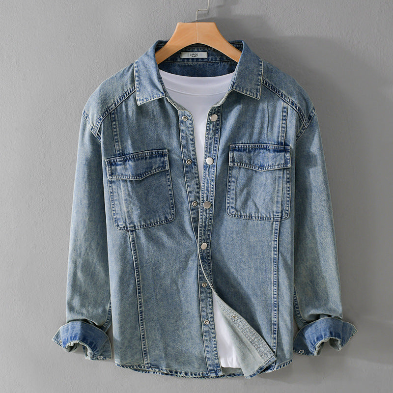 Herren lässiges Oversize Jeanshemd Echoarchiv