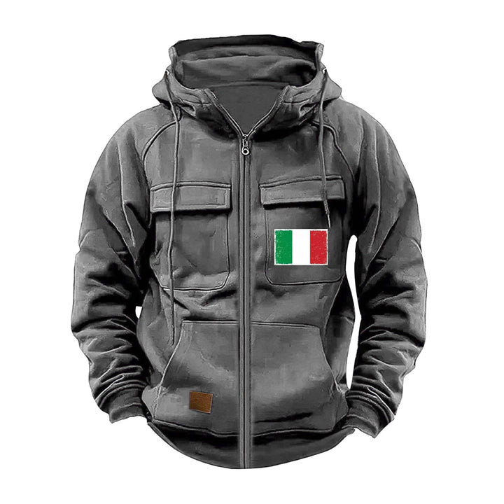Herren modische Kapuzenjacke mit praktischen Taschen und verstellbarem Kragen Echoarchiv