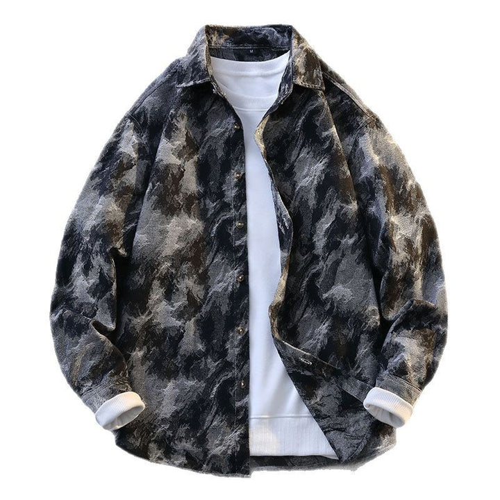 Herren lässige Denim-Hemdjacke im modernen Camouflage-Design Echoarchiv