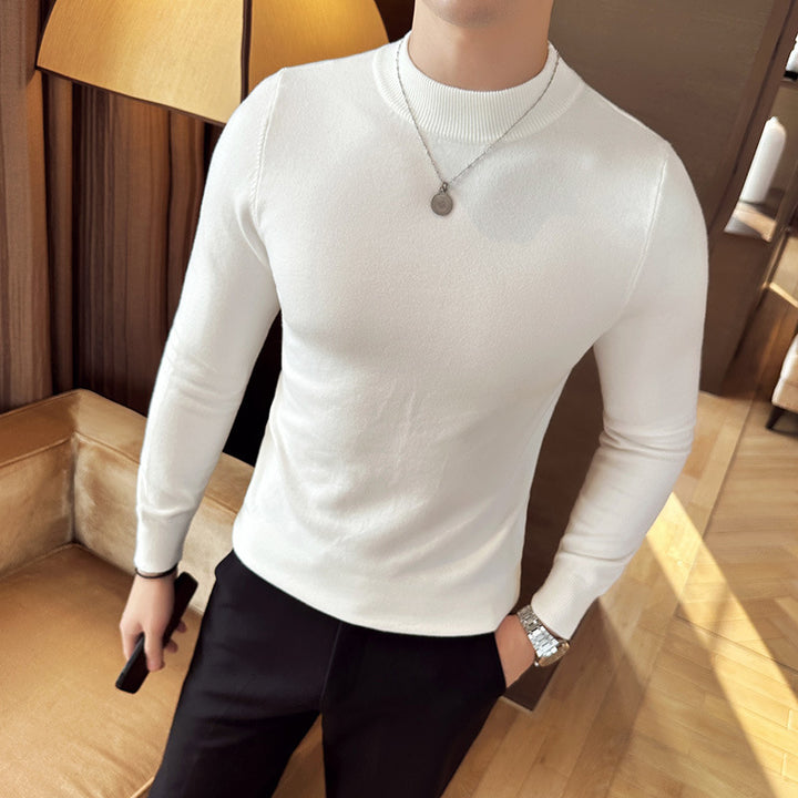 Herren modischer Pullover mit hohem Kragen und eleganter Passform Echoarchiv