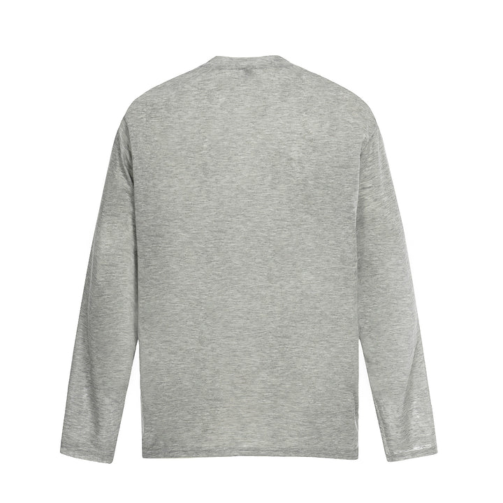 Unisex Langärmeliges Baumwollshirt mit Vintage-Print und relaxed Fit Echoarchiv