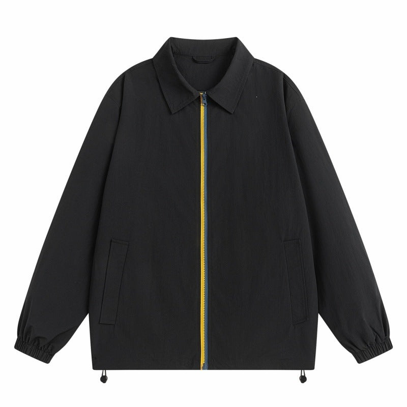 Herren Leichte Zip‑Übergangsjacke mit kontrastierendem Reißverschluss, Tunnelzug und elastischen Bündchen Echoarchiv