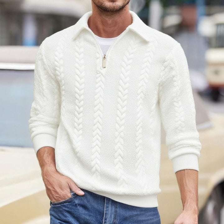 Herren eleganter Strickpullover mit Reißverschluss Echoarchiv