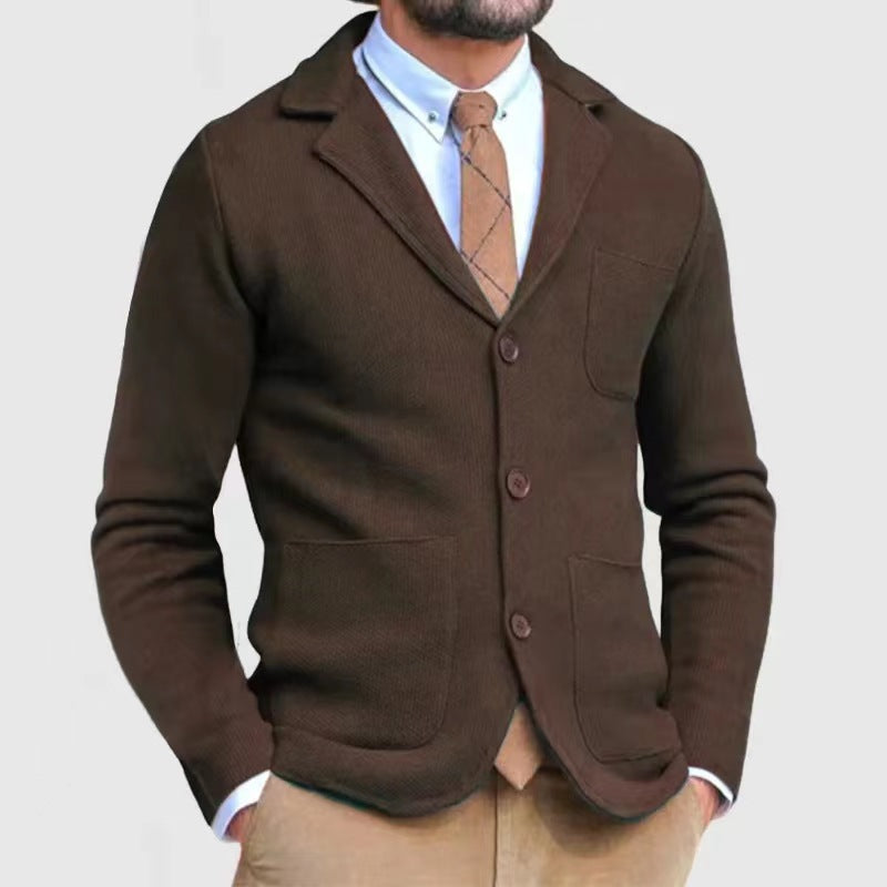 Herren stilvolle Strickjacke mit praktischen Taschen Echoarchiv