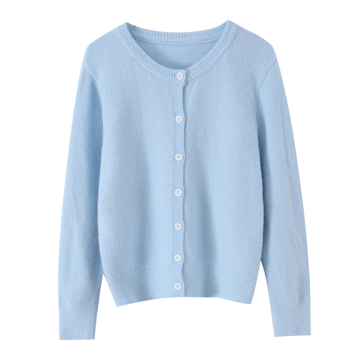 Damen nan Feinstrick-Cardigan mit Rundhalsausschnitt, durchgehender Knopfleiste und elastischem Rippbund Echo Archiv
