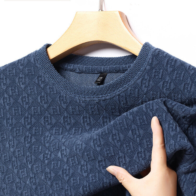 Herren hochwertiger Strickpullover mit modischem 3D-Muster Echoarchiv