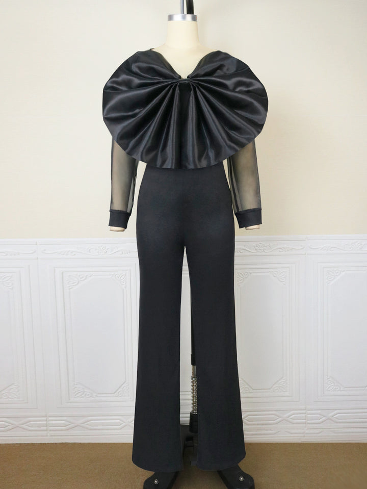 Damen Eleganter Jumpsuit mit voluminösem Satinkleid Echo Archiv