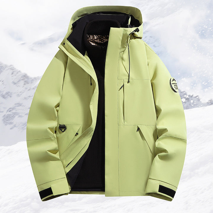 Männer Schicht Schnee Sportjacke mit atmungsaktiver Membran und verstellbarem Kapuze – Marzano