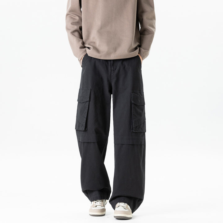 Damen weite Cargo-Hose mit hoher Taille und Multifunktions-Taschen Echo Archiv