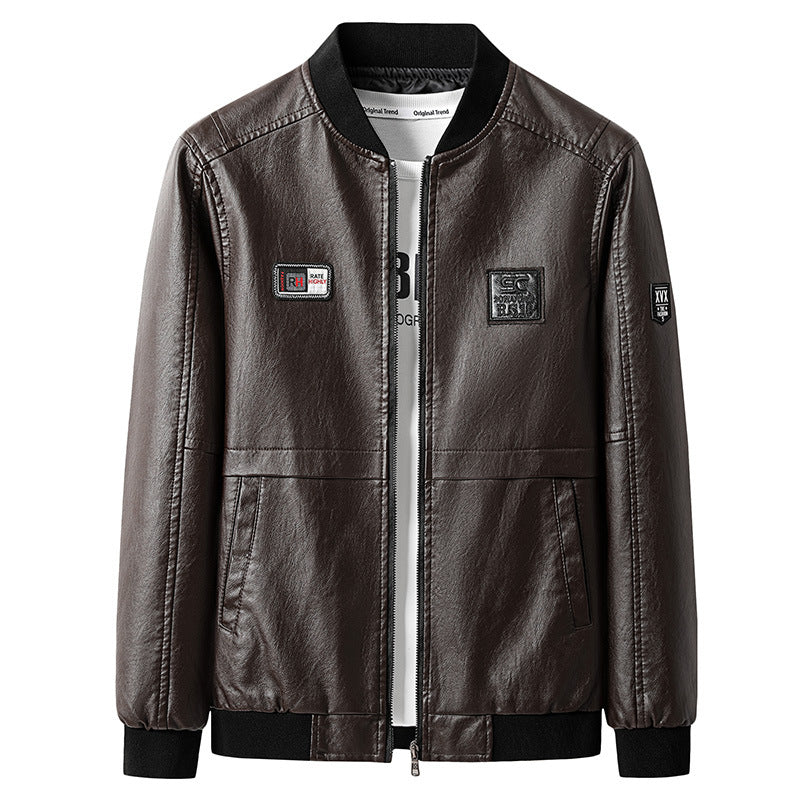 Herren Modische Kunstleder-Bomberjacke Echo Archiv 1787738231