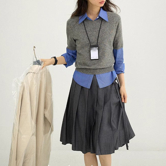 Damen Klassische Hemdbluse mit feinem Streifenmuster Echoarchiv