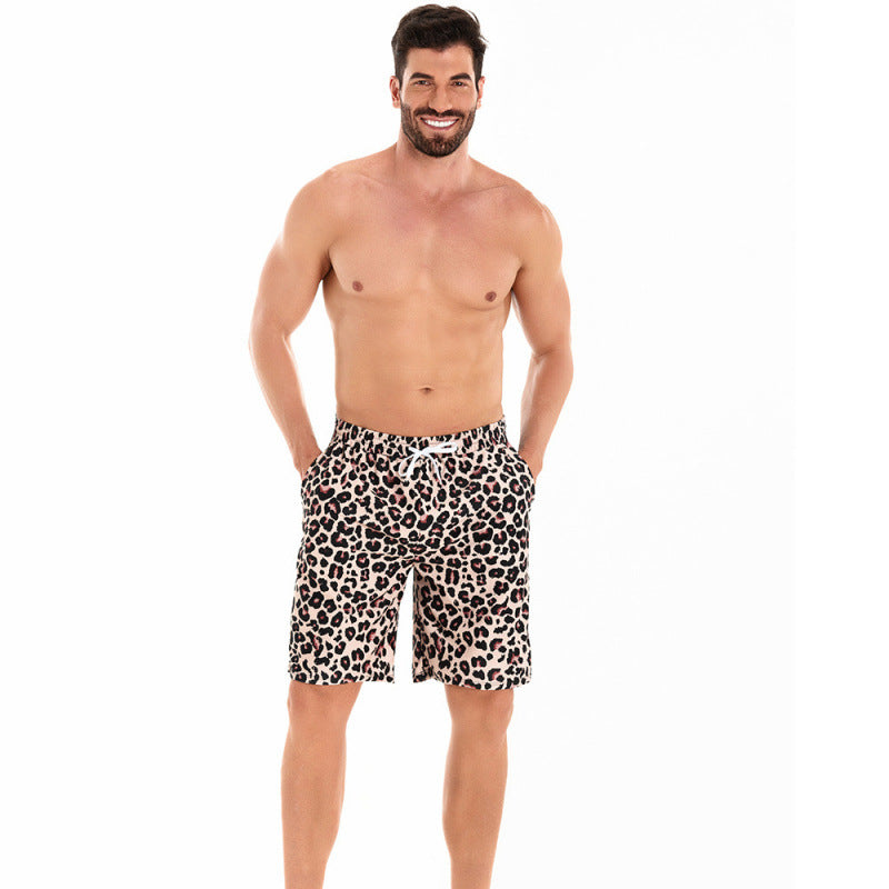 Herren Badeshorts im Echoarchivrnen Leopardenmuster mit verstellbarem Bund Echoarchiv