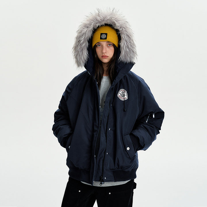 Damen nan oversized Thermo-Parka mit voluminöser Kapuze, abnehmbarer Webpelzblende und Rippbündchen Echo Archiv