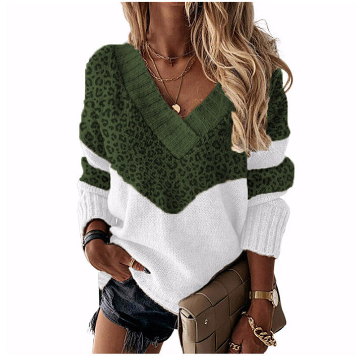 Damen nan V-Ausschnitt Strickpullover mit Chevron-Muster und Oversize-Schnitt Echo Archiv