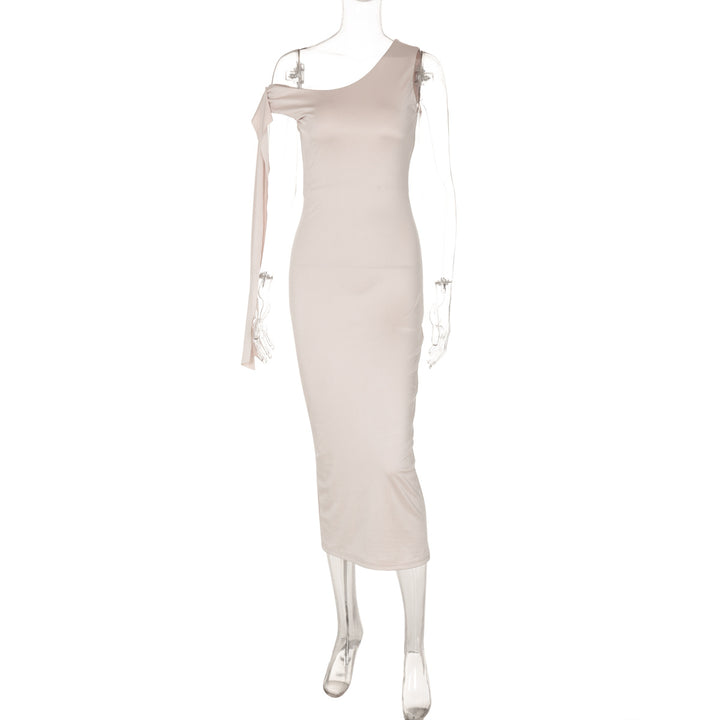 Damen Edles One-Shoulder-Kleid mit figurbetonter Silhouette und langen Ärmeln Echo Archiv