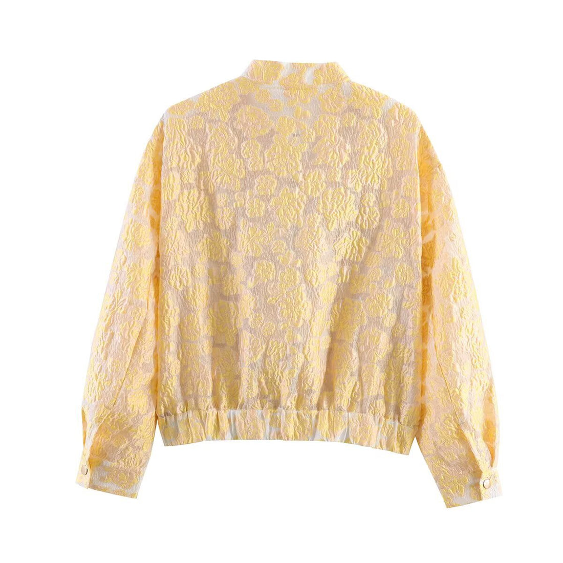 Damen Cropped Jacquard‑Blousonjacke mit Metallreißverschluss und Pattentaschen Echoarchiv