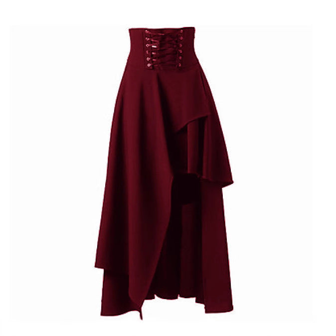 Damen Eleganter asymmetrischer Rock mit Schnürung Echoarchiv