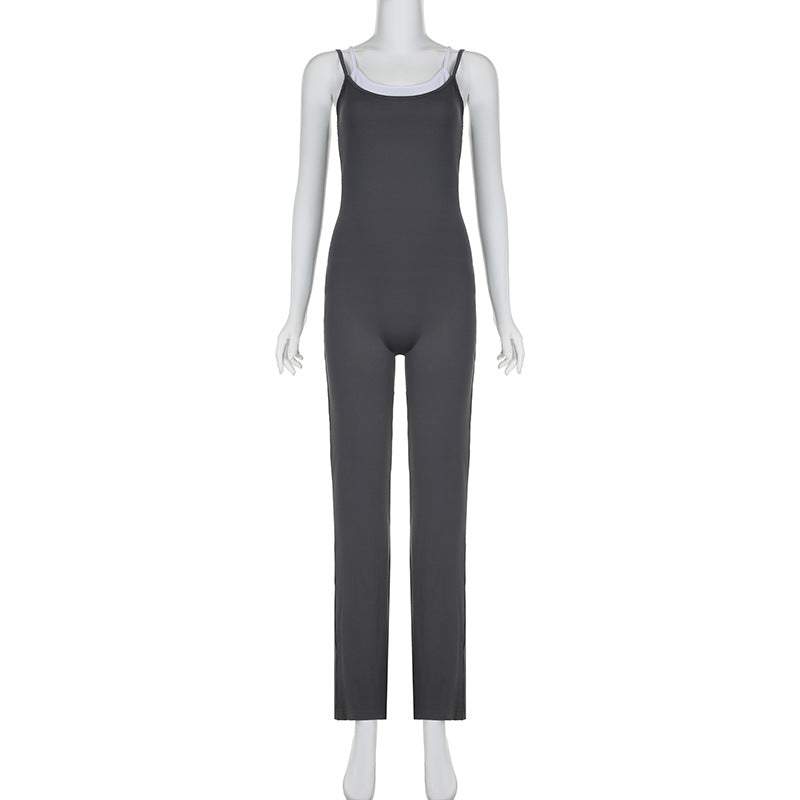 Damen Jumpsuit mit schmalen Trägern und modernen Streifen Echo Archiv