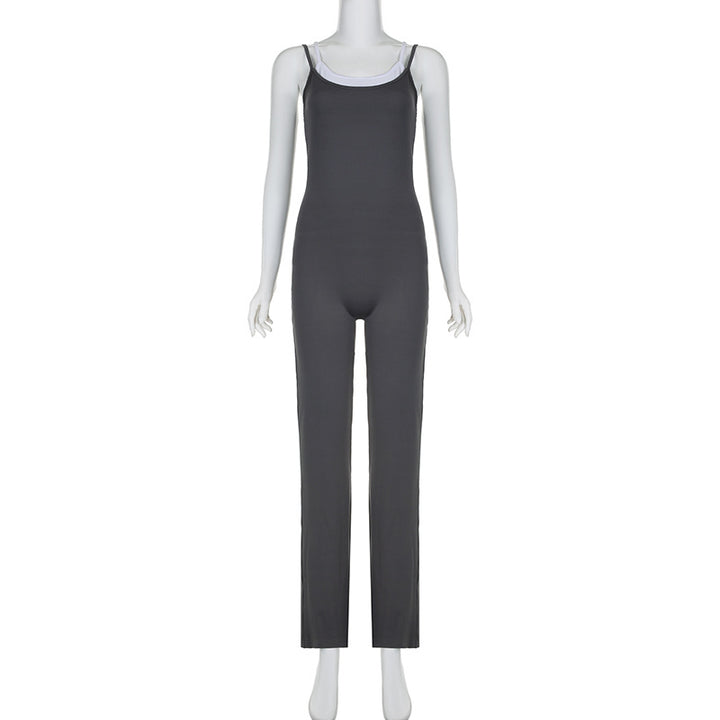 Damen Jumpsuit mit schmalen Trägern und modernen Streifen Echo Archiv