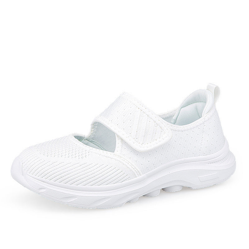 Damen nan Strick-Riemen-Sneaker mit Klettverschluss, gepolstertem Fußbett und stoßdämpfender EVA-Sohle Echo Archiv