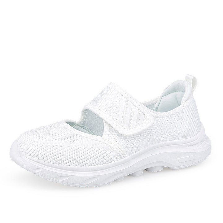 Damen nan Strick-Riemen-Sneaker mit Klettverschluss, gepolstertem Fußbett und stoßdämpfender EVA-Sohle Echo Archiv
