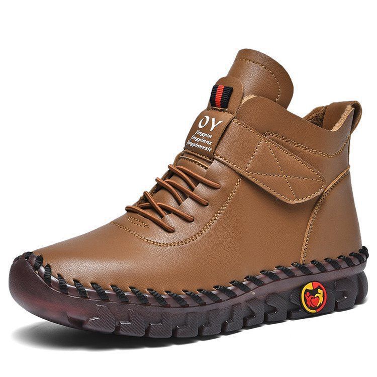 Herren nan knöchelhohe Freizeit-Lederimitat-Boots mit Klettverschluss gepolsterter Komfortinnensohle und profilierter Gummilaufsohle Echo Archiv