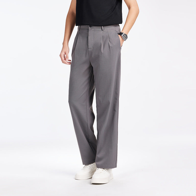 Herren Elegante Bundfalten-Stoffhose mit hoher Bundhöhe, Bügelfalte und geradem Bein Echo Archiv