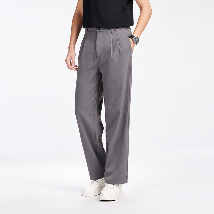 Herren Elegante Bundfalten-Stoffhose mit hoher Bundhöhe, Bügelfalte und geradem Bein Echo Archiv