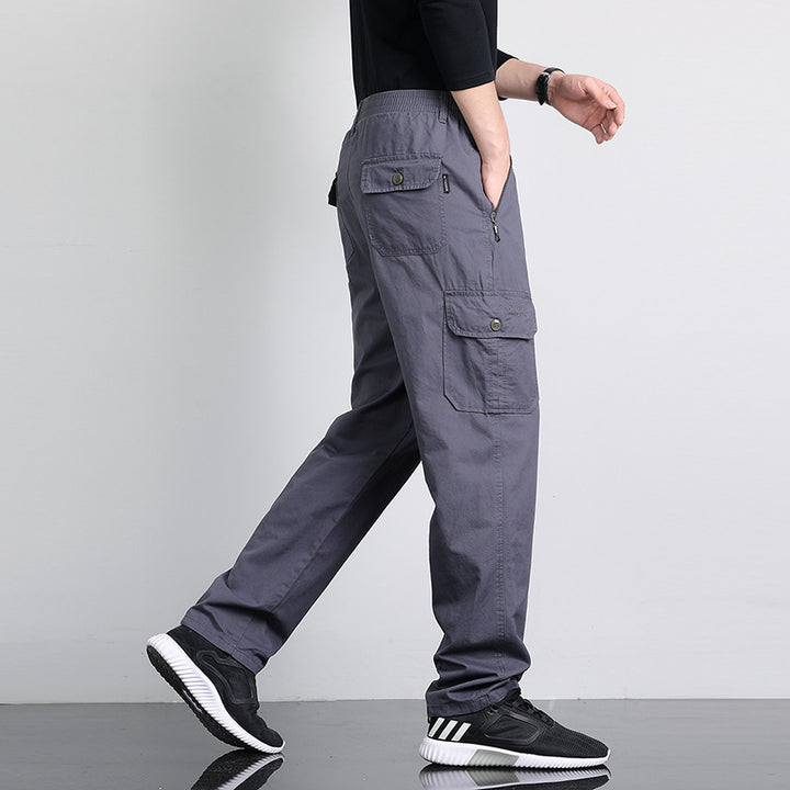 Herren Lockere Cargohose mit elastischem Bund, Multifach‑Taschen & geradem Bein Echo Archiv