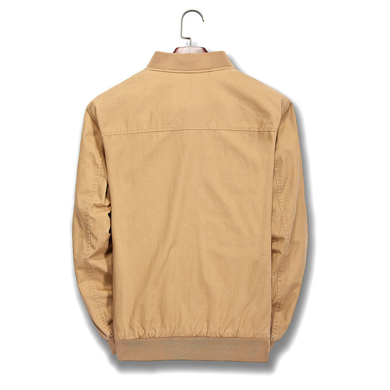 Herren Leichte Canvas‑Bomberjacke mit kariertem Innenfutter und elastischen Bündchen – Brevano