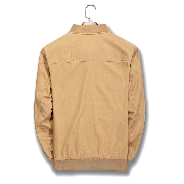 Herren Leichte Canvas‑Bomberjacke mit kariertem Innenfutter und elastischen Bündchen – Brevano