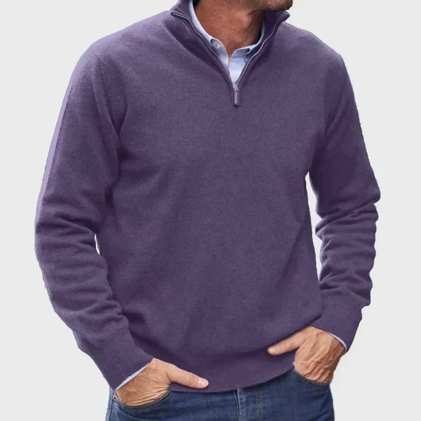 Herren Hochwertiger Strickpullover mit Stehkragen – Norvane