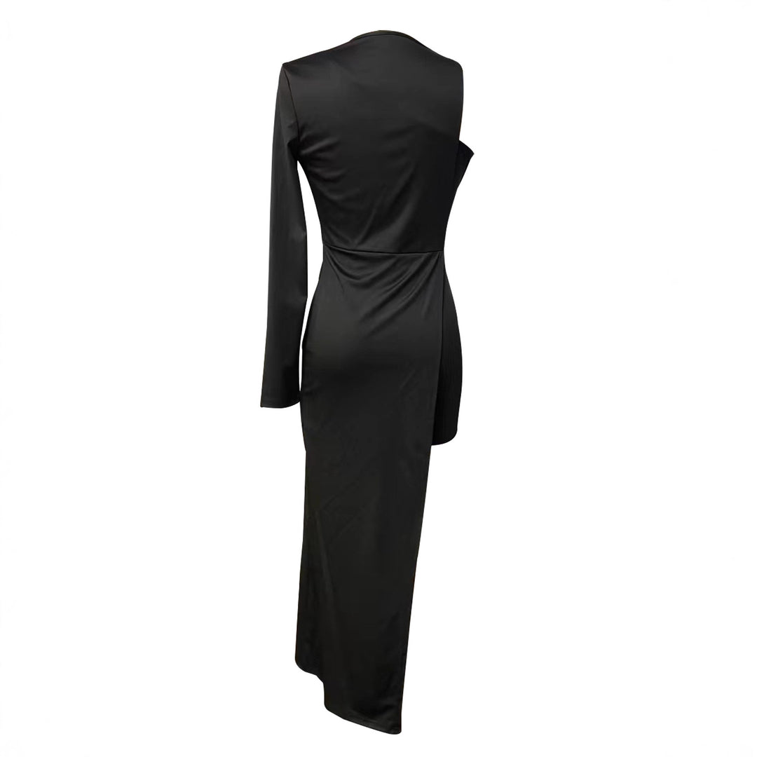 Damen Elegantes, asymmetrisches Maxikleid mit hohem Schlitz Echo Archiv