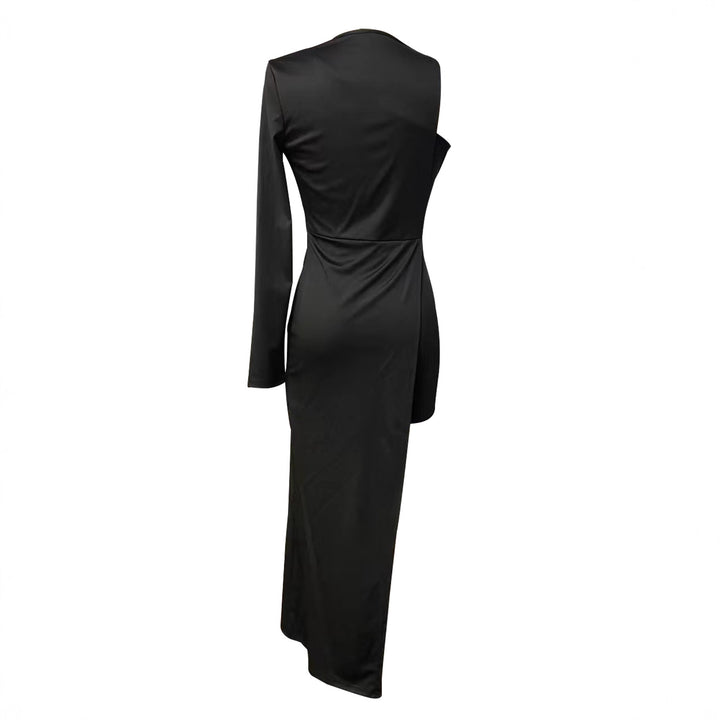 Damen Elegantes, asymmetrisches Maxikleid mit hohem Schlitz Echo Archiv