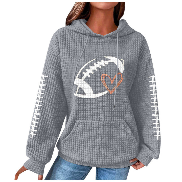 Damen Bequemer Kapuzenpullover mit Herzmotiv Echoarchiv