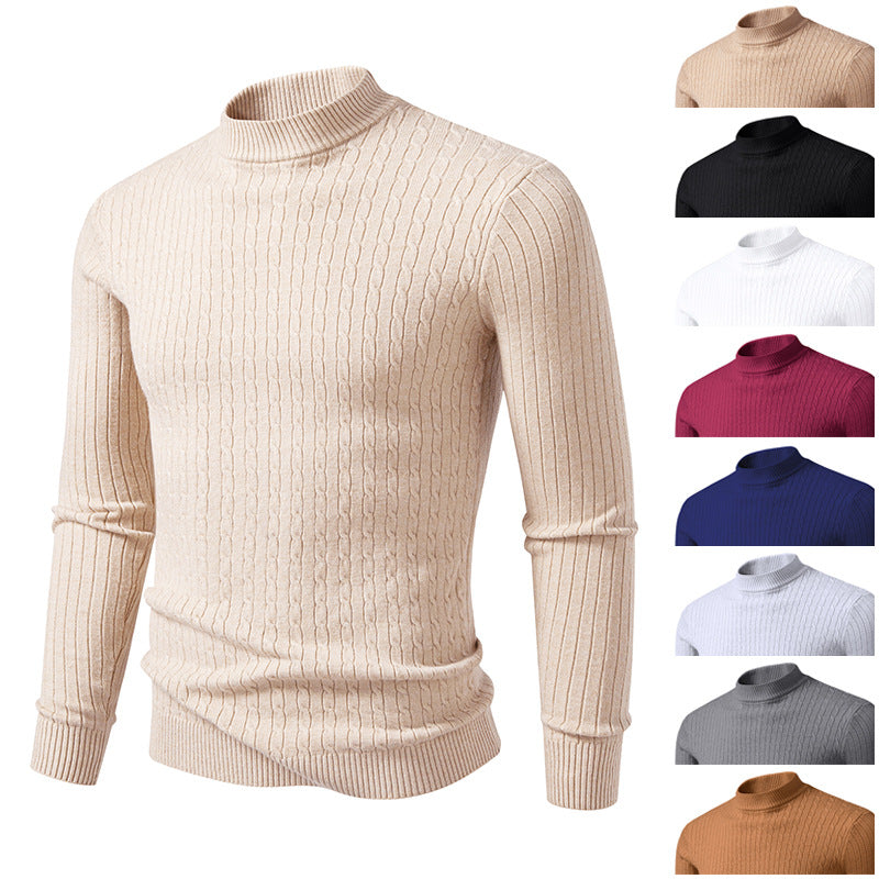 Herren Rollkragenpullover mit strukturiertem Zopfdesign Echoarchiv