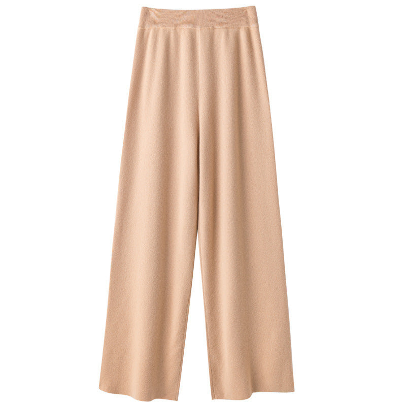 Damen Weite Strickhose mit hohem Bund und kaschmirähnlicher Weichheit Echoarchiv