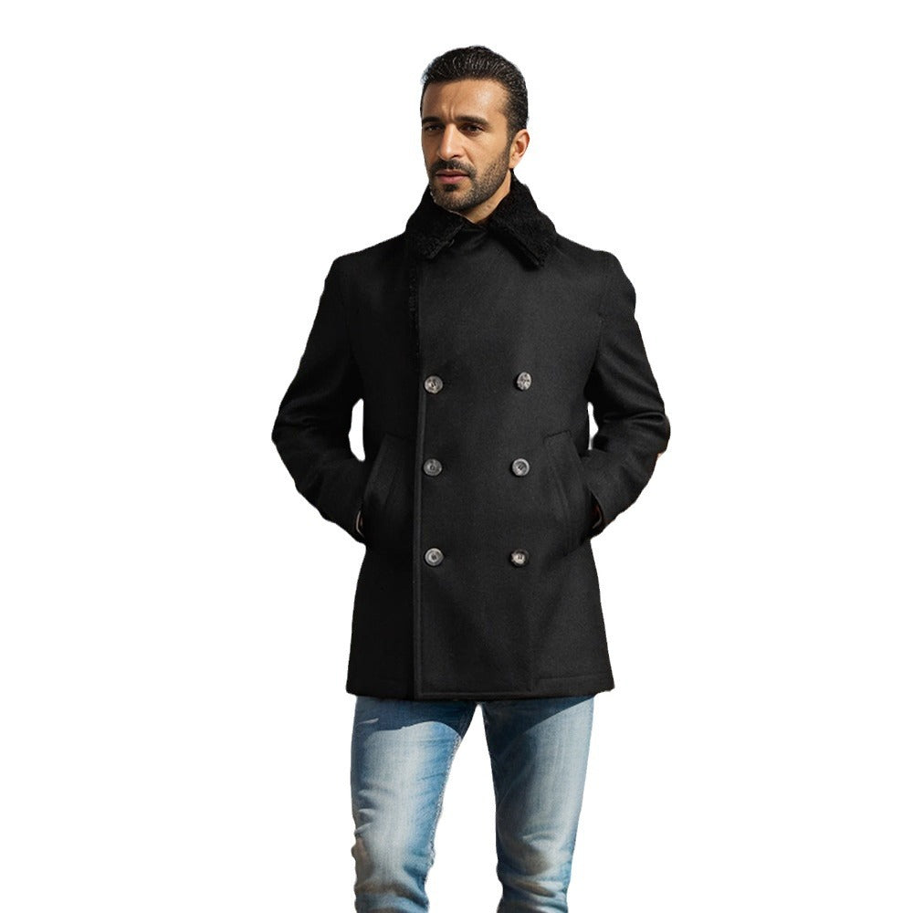 Herren modische Dufflejacke mit weichem Kragen und praktischen Taschen Echoarchiv