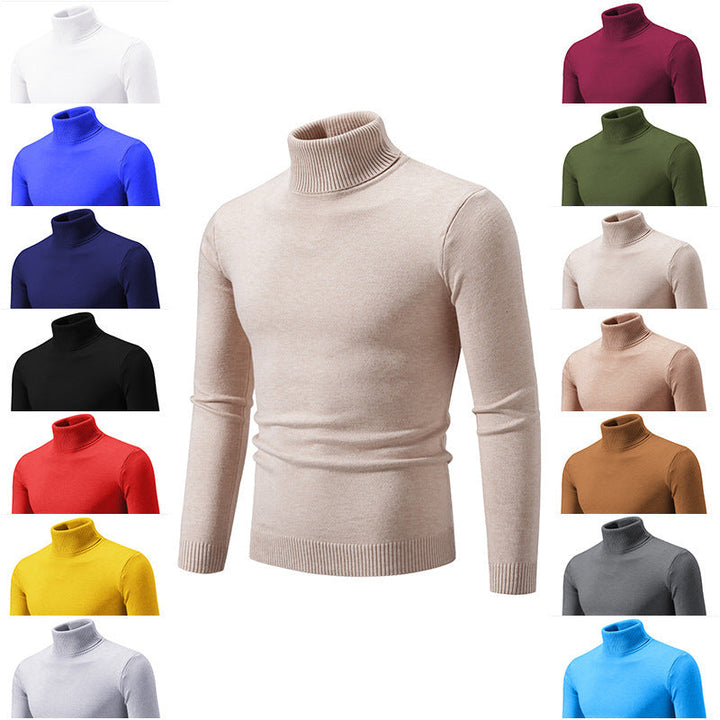 Herren eleganter Rollkragenpullover aus feiner Baumwolle Echoarchiv