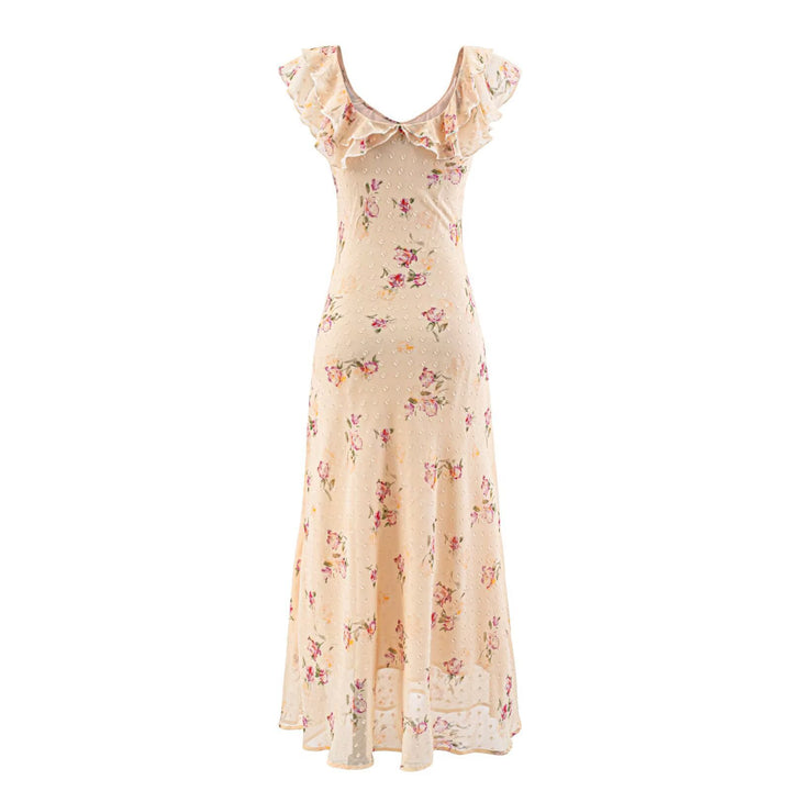 Damen Maxikleid mit floralem Design und eleganten Rüschendetails Echo Archiv