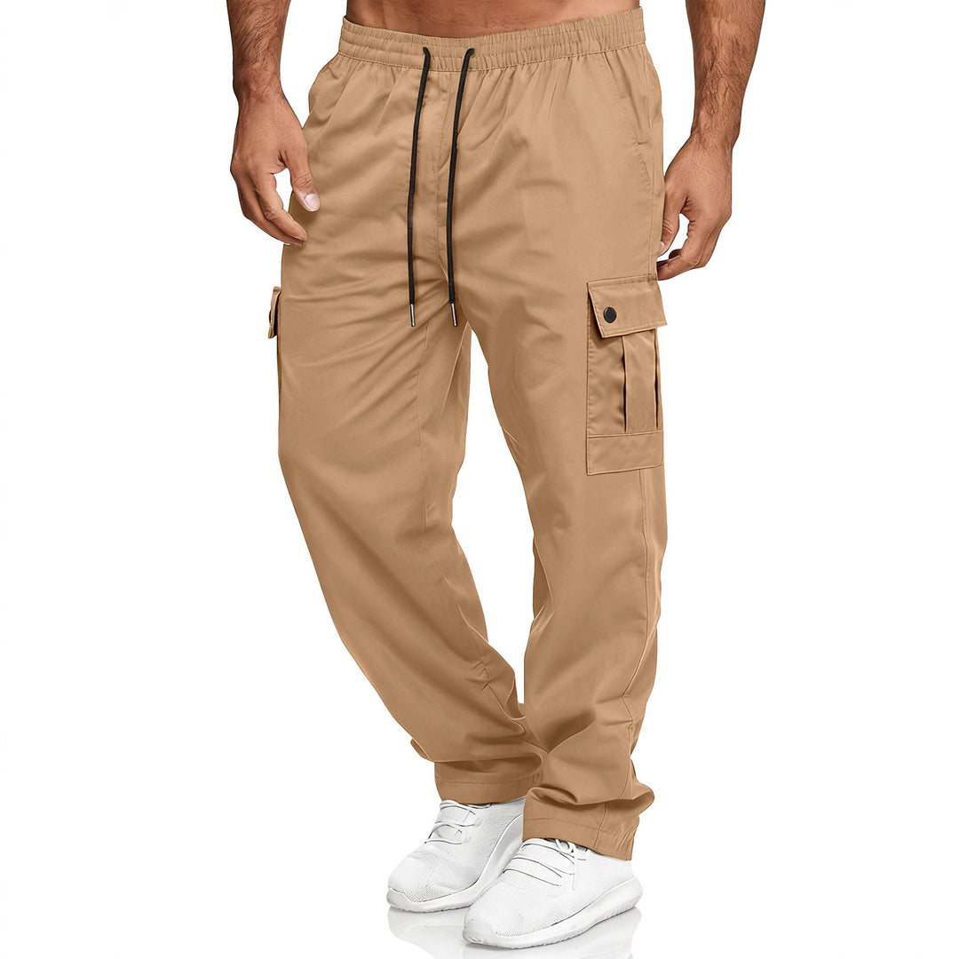 Herren Relaxed-Fit Cargo-Jogger mit elastischem Bund, Kordelzug und Klappentaschen – Bravaro