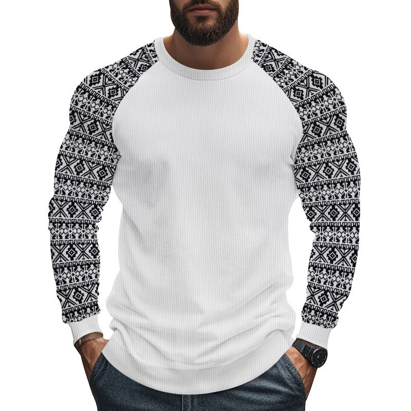 Herren modischer Langarmpullover mit geometrischem Muster Echoarchiv