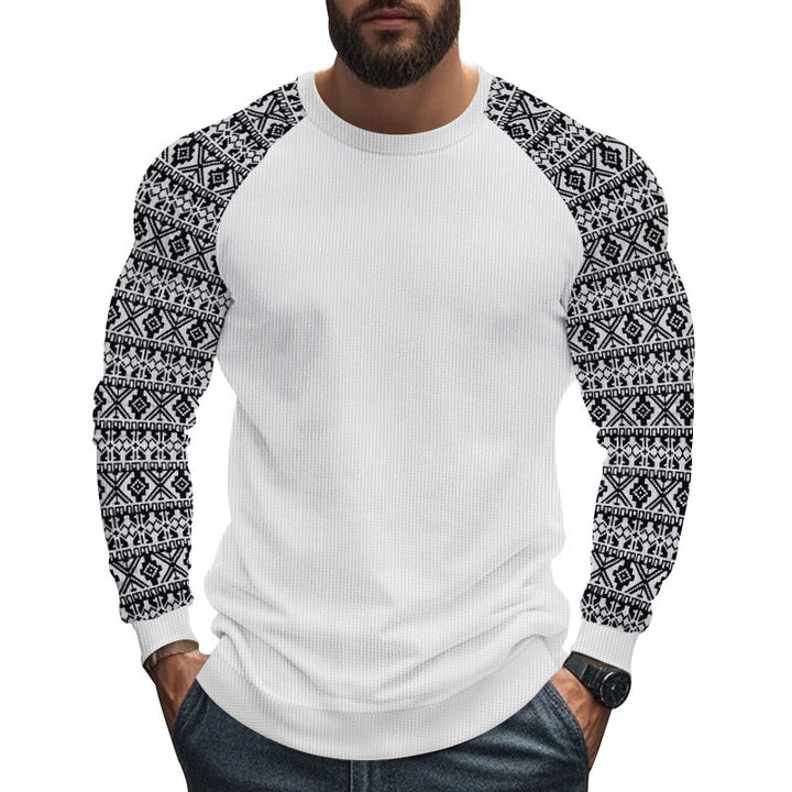 Herren modischer Langarmpullover mit geometrischem Muster Echoarchiv