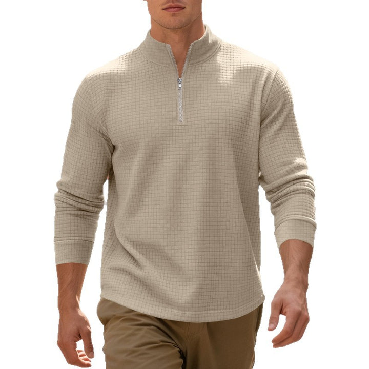 Herren sportlicher Pullover im strukturierten Design mit hallem Reißverschluss Echoarchiv