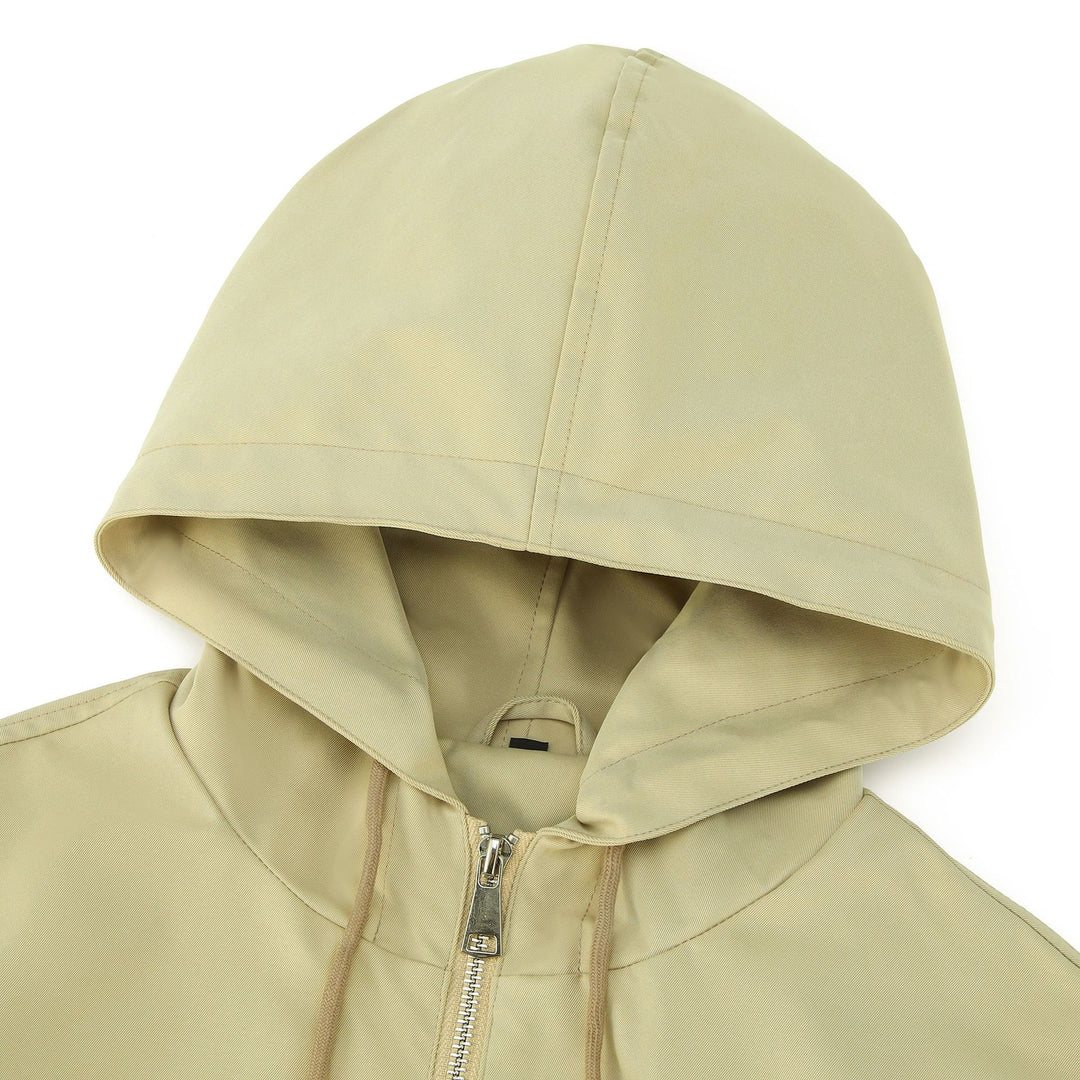 Damen Kapuzen-Bomberjacke mit gerafftem Saum und Eingrifftaschen Echoarchiv