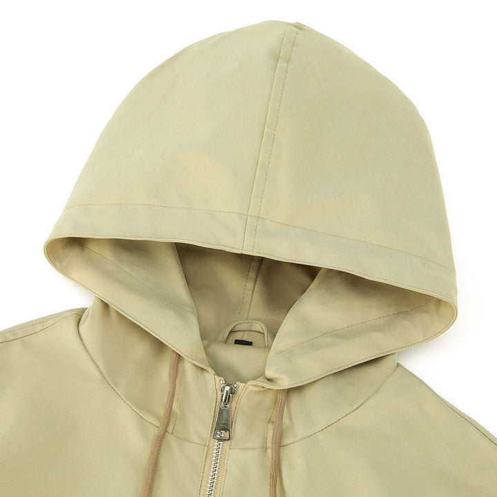 Damen Kapuzen-Bomberjacke mit gerafftem Saum und Eingrifftaschen Echoarchiv