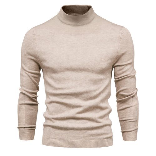 Herren Feinstrickpullover mit hohem Kragen und modernem Design Echoarchiv